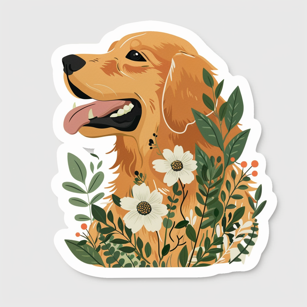 Golden Retriever Dog Vinyl Decal Sticker for Car, Laptop, Tumbler and more # F07476