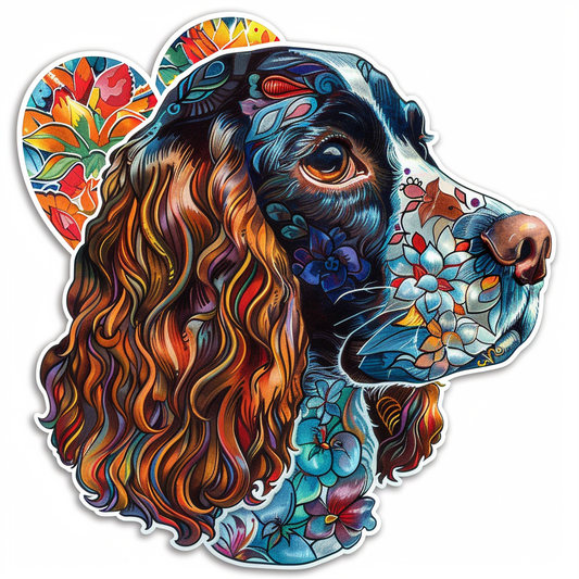 Cocker Spaniel Dog majestic Expressive surreal Vinyl Decal Sticker for Car, Laptop, Tumbler and more # F019703-4" x 4"
