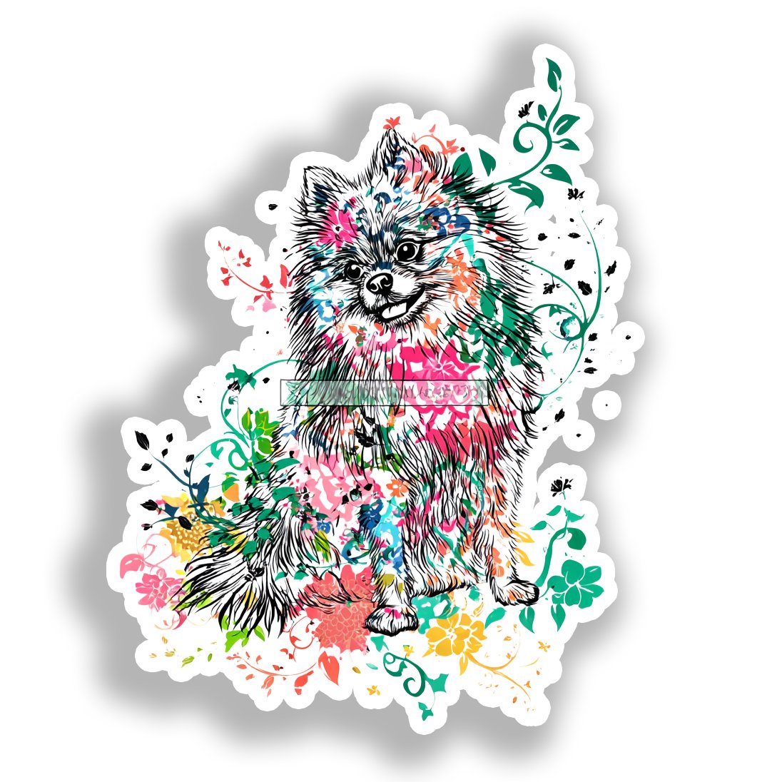 Pomeranian Dog Vinyl Decal Sticker for Car, Laptop, Tumbler and more # A017299-4" x 4"