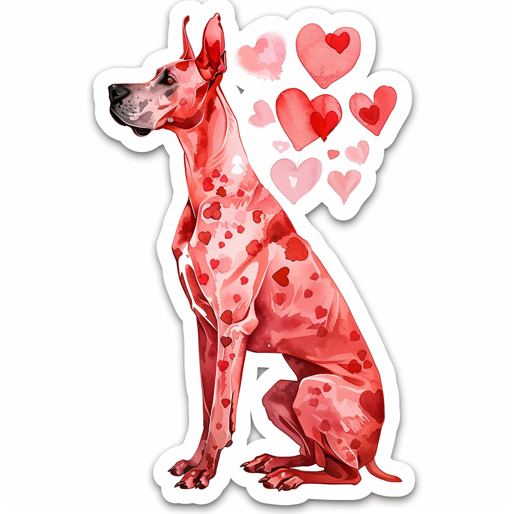 Adorable Great Dane Dog Expressive surreal Vinyl Decal Sticker for Car, Laptop, Tumbler and more # F018035