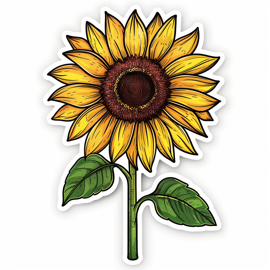 Sunflower flower majestic Expressive surreal Vinyl Decal Sticker for Car, Laptop, Tumbler and more # F023145