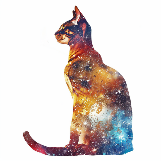 Abyssinian Cat astronaut majestic Expressive surreal Vinyl Decal Sticker for Car, Laptop, Tumbler and more # F021668-4" x 4"
