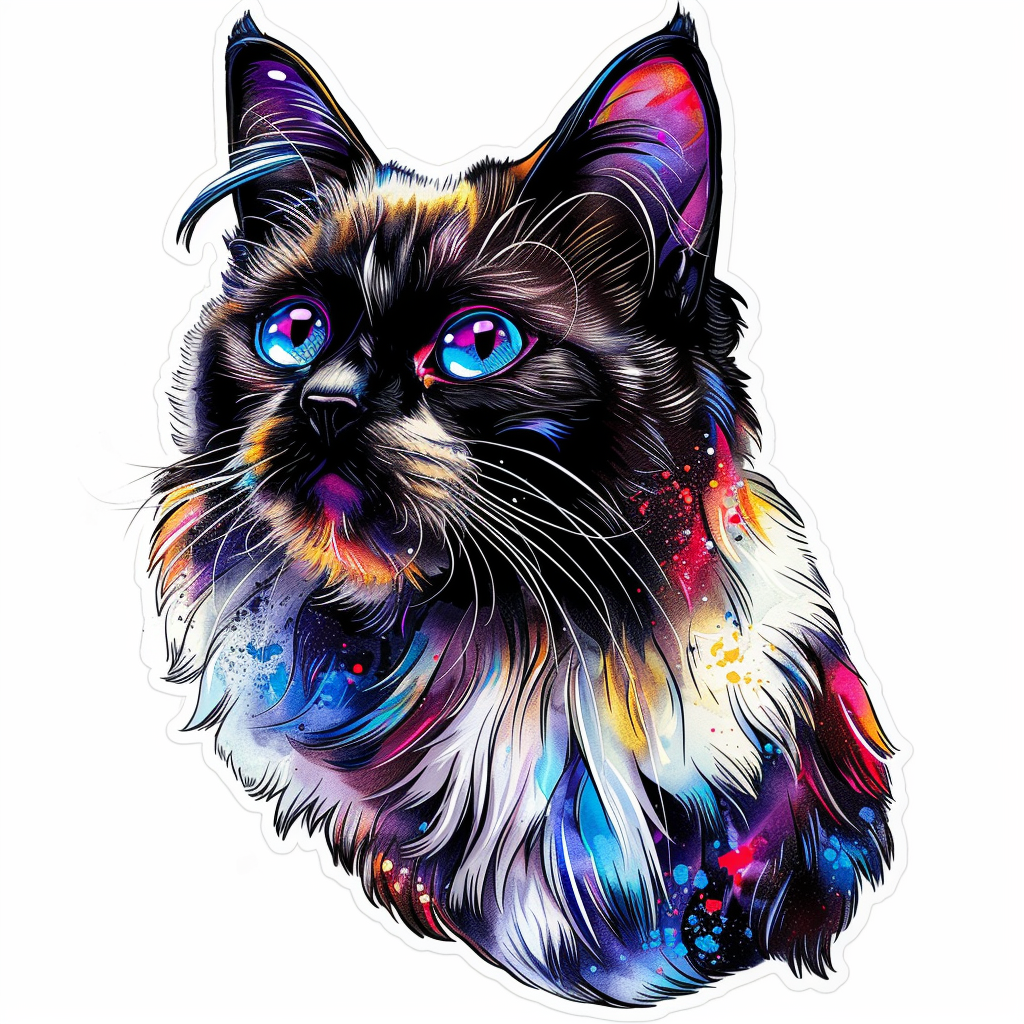Ragdoll Cat Vinyl Decal Sticker for Car, Laptop, Tumbler and more # F010155