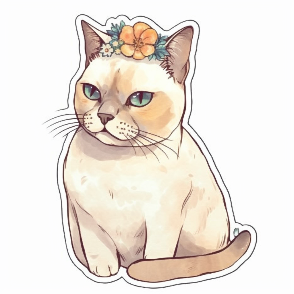 Burmese Cat Vinyl Decal Sticker for Car, Laptop, Tumbler and more # F010741