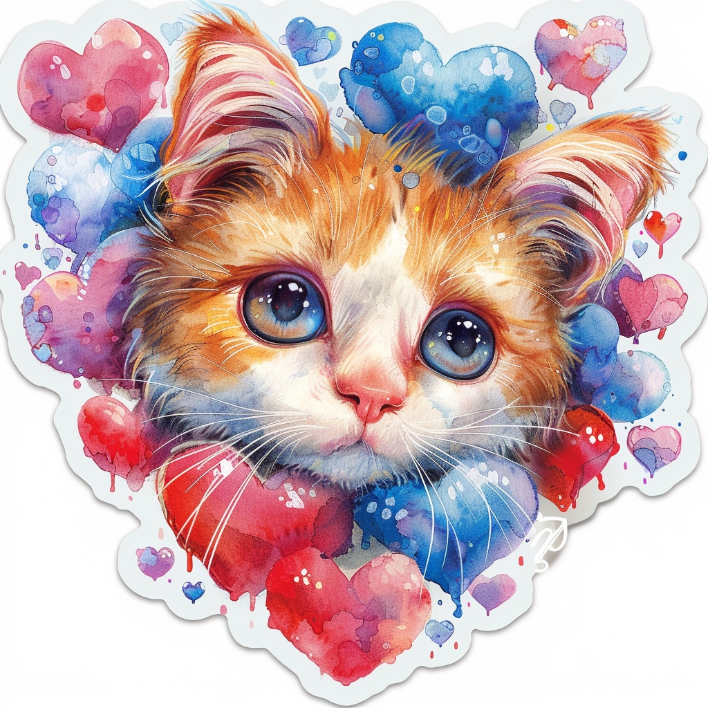 Adorable Turkish Angora Cat Vinyl Decal Sticker for Car, Laptop, Tumbler and more # F020928-4" x 4"
