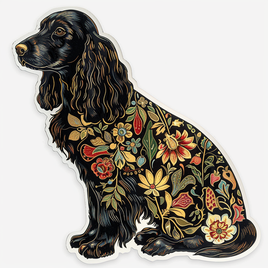 Cocker Spaniel Dog majestic Expressive surreal Vinyl Decal Sticker for Car, Laptop, Tumbler and more # F019729-4" x 4"