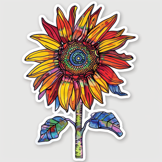 Sunflower flower majestic Expressive surreal Vinyl Decal Sticker for Car, Laptop, Tumbler and more # F022994