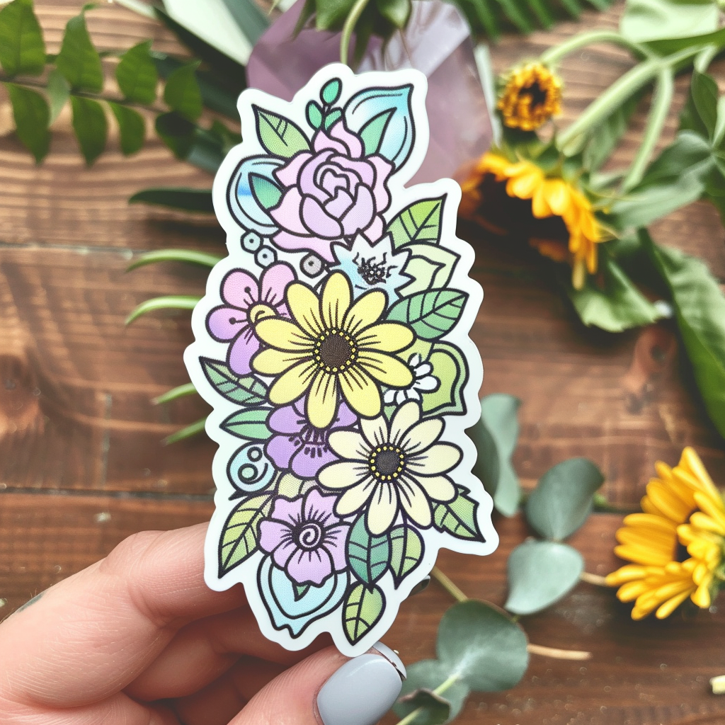 Sunflowers Expressive surreal Vinyl Decal Sticker for Car, Laptop, Tumbler and more # F018130