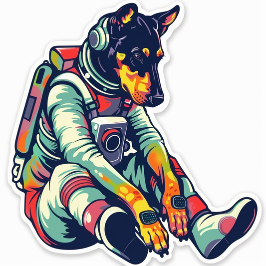 Cute and Adorable Doberman Pinscher Expressive surreal Vinyl Decal Sticker for Car, Laptop, Tumbler and more # F019304-4" x 4"