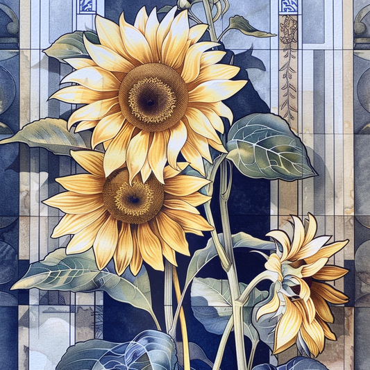 Sunflowers Expressive surreal Vinyl Decal Sticker for Car, Laptop, Tumbler and more # F018129