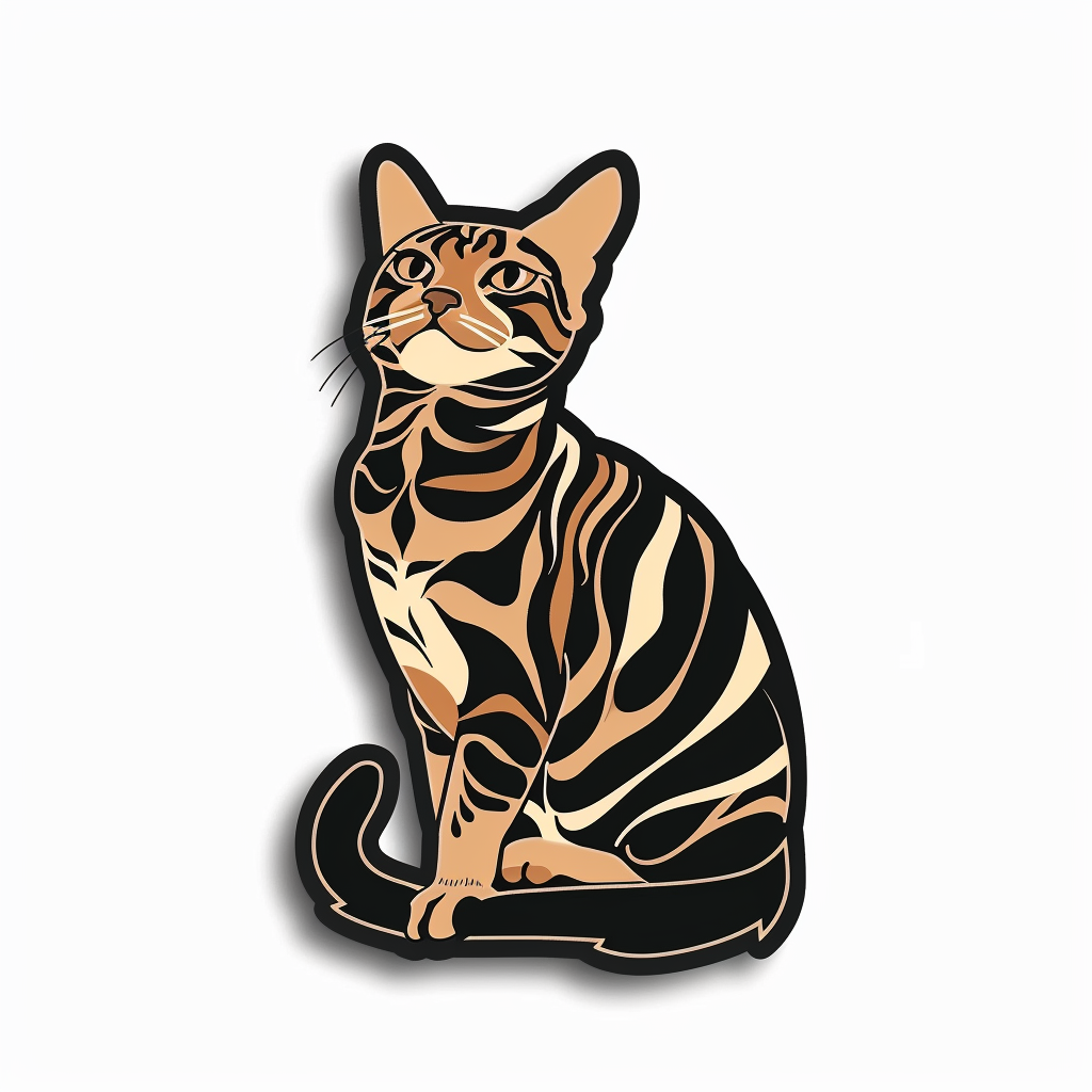 Bengal cat Vinyl Decal Sticker for Car, Laptop, Tumbler and more # F07936