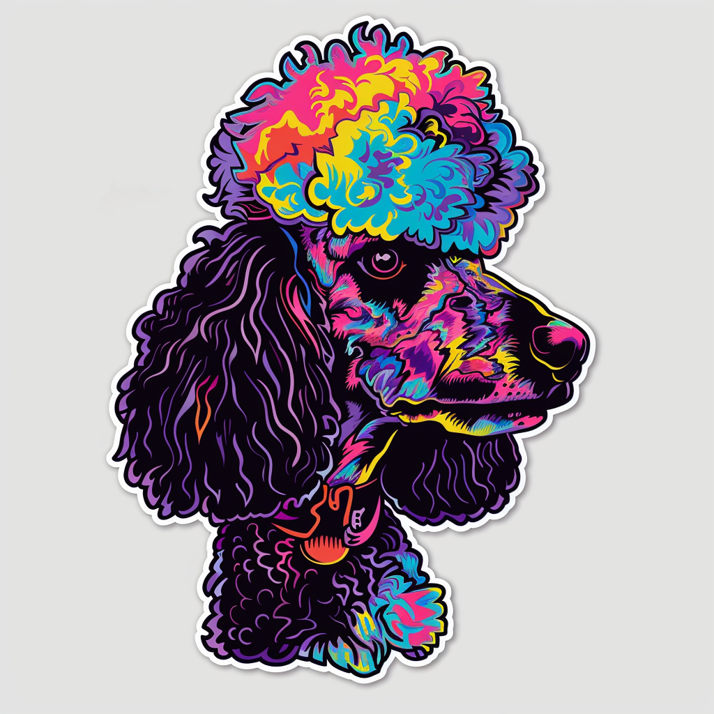 Poodle Dog cyber punk Vinyl Decal Sticker for Car, Laptop, Tumbler and more # F012503
