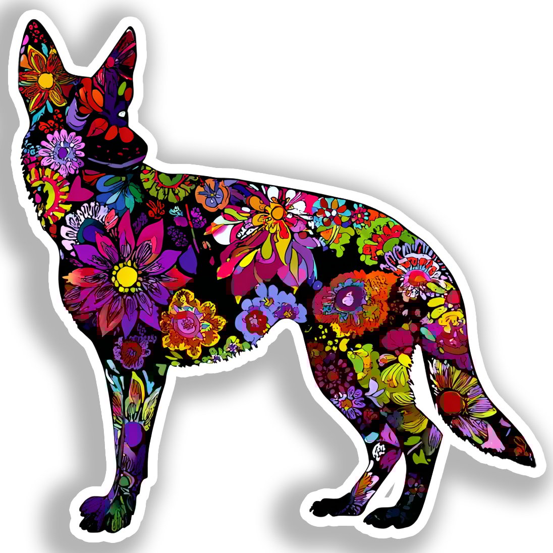 German Shepherd Dog Vinyl Decal Sticker for Car, Laptop, Tumbler and more # A019571-4" x 4"