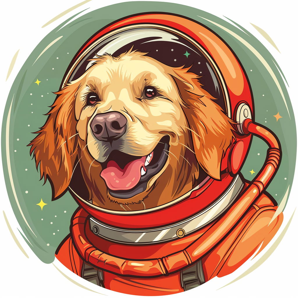 Golden Retriever Dog astronaut Vinyl Decal Sticker for Car, Laptop, Tumbler and more # F010485