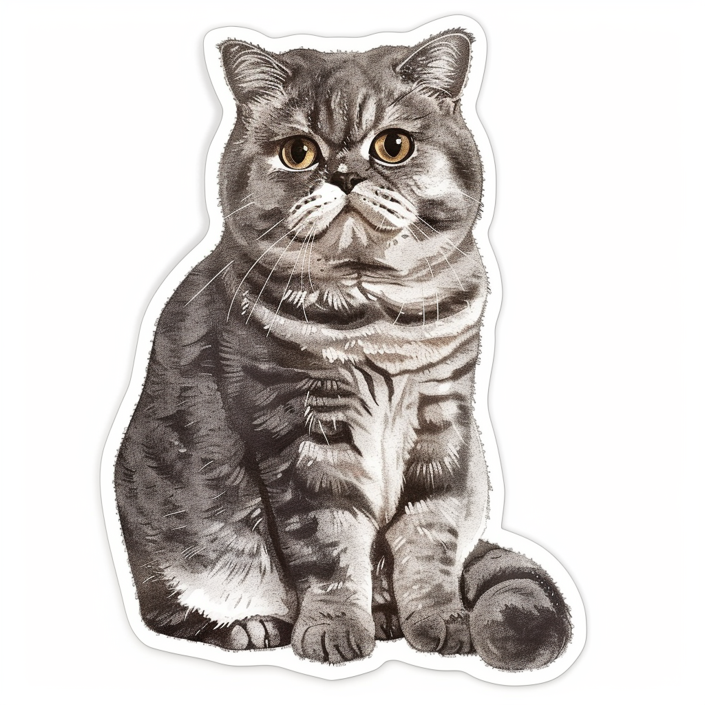 Scottish Fold cat Vinyl Decal Sticker for Car, Laptop, Tumbler and more # F07801