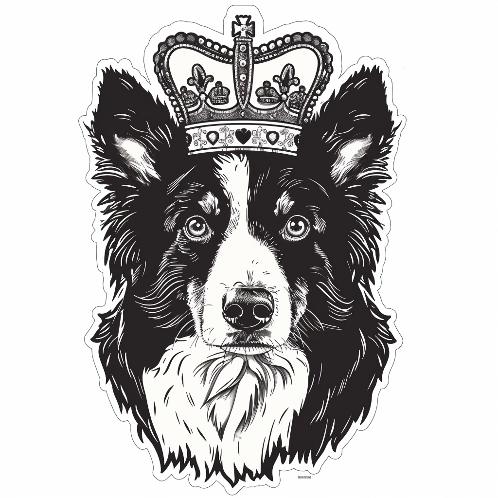 Border Collie Dog majestic Expressive surreal Vinyl Decal Sticker for Car, Laptop, Tumbler and more # F021767-4" x 4"