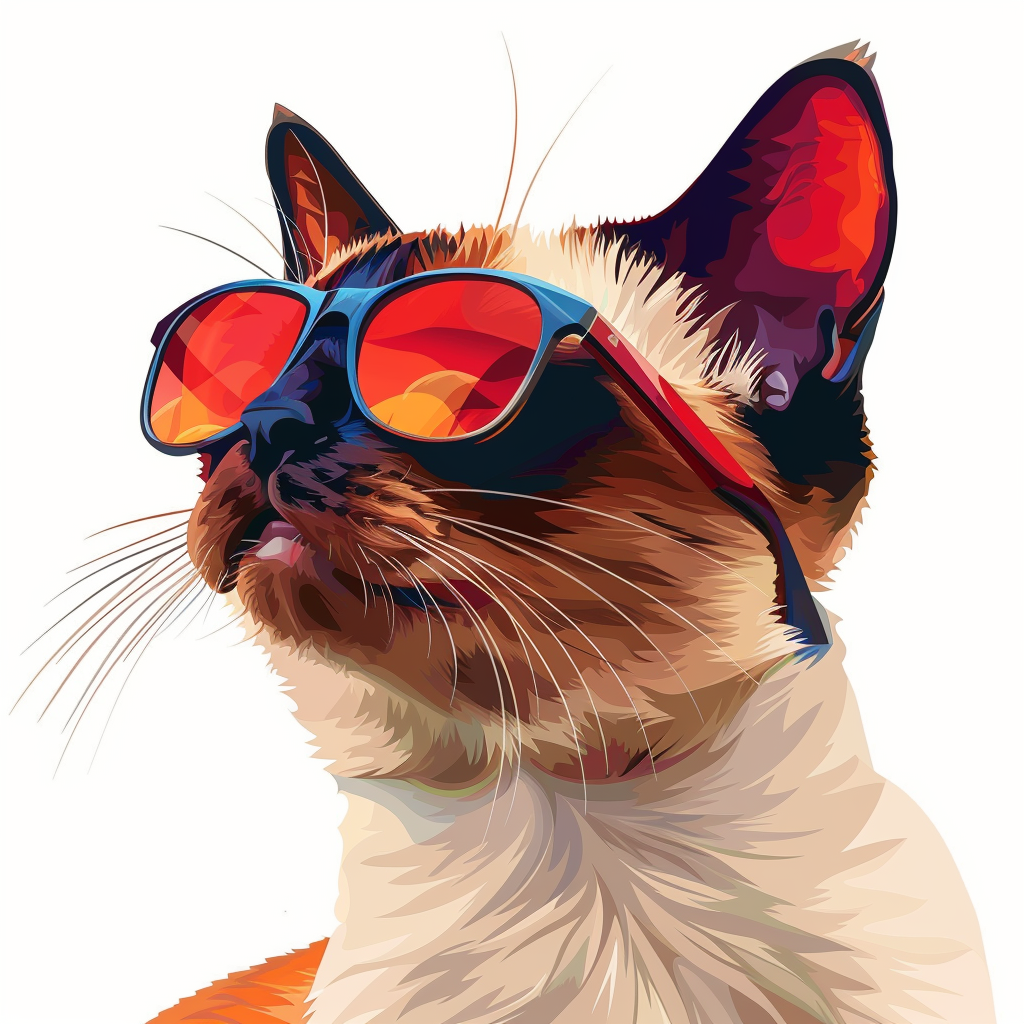 Burmese Cat wearing sunglasses Vinyl Decal Sticker for Car, Laptop, Tumbler and more # F010694