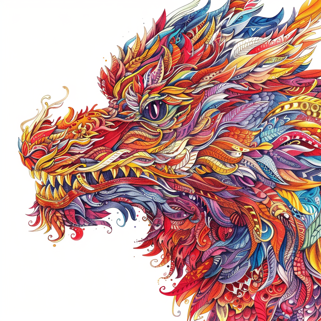 Dragon majestic Expressive surreal Vinyl Decal Sticker for Car, Laptop, Tumbler and more # F018930