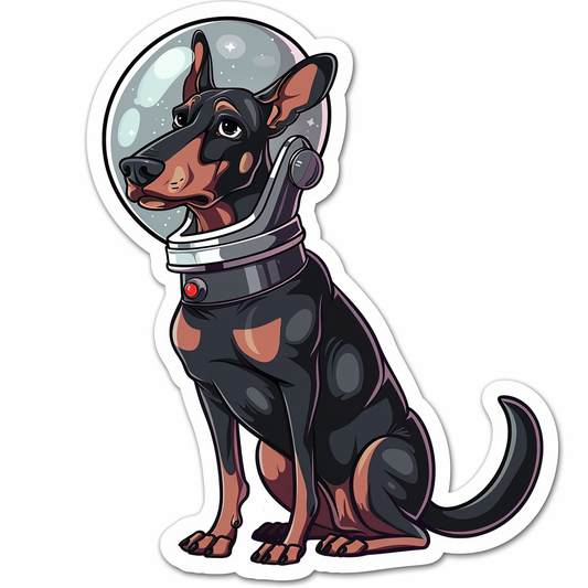Cute and Adorable Doberman Pinscher Expressive surreal Vinyl Decal Sticker for Car, Laptop, Tumbler and more # F019639-4" x 4"