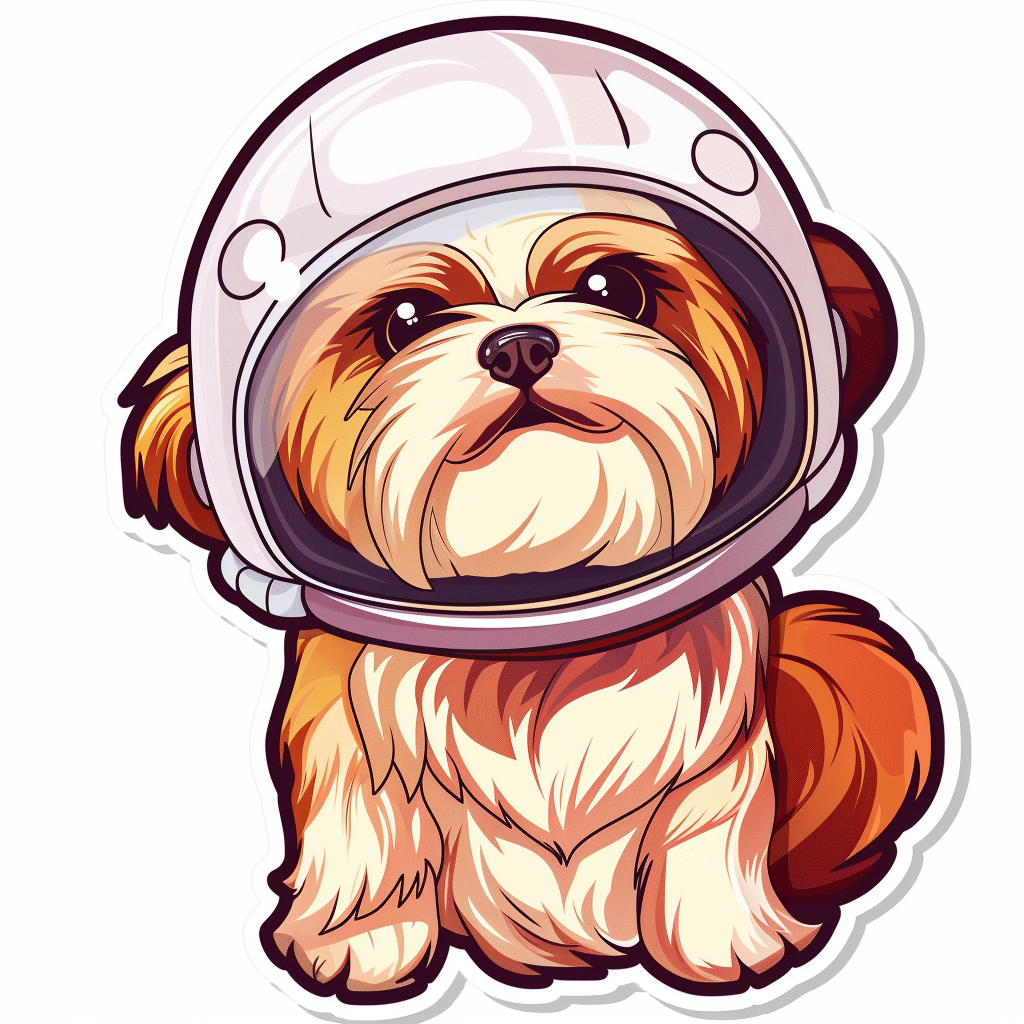 Adorable Shih Tzu Dog Expressive surreal Vinyl Decal Sticker for Car, Laptop, Tumbler and more # F018171