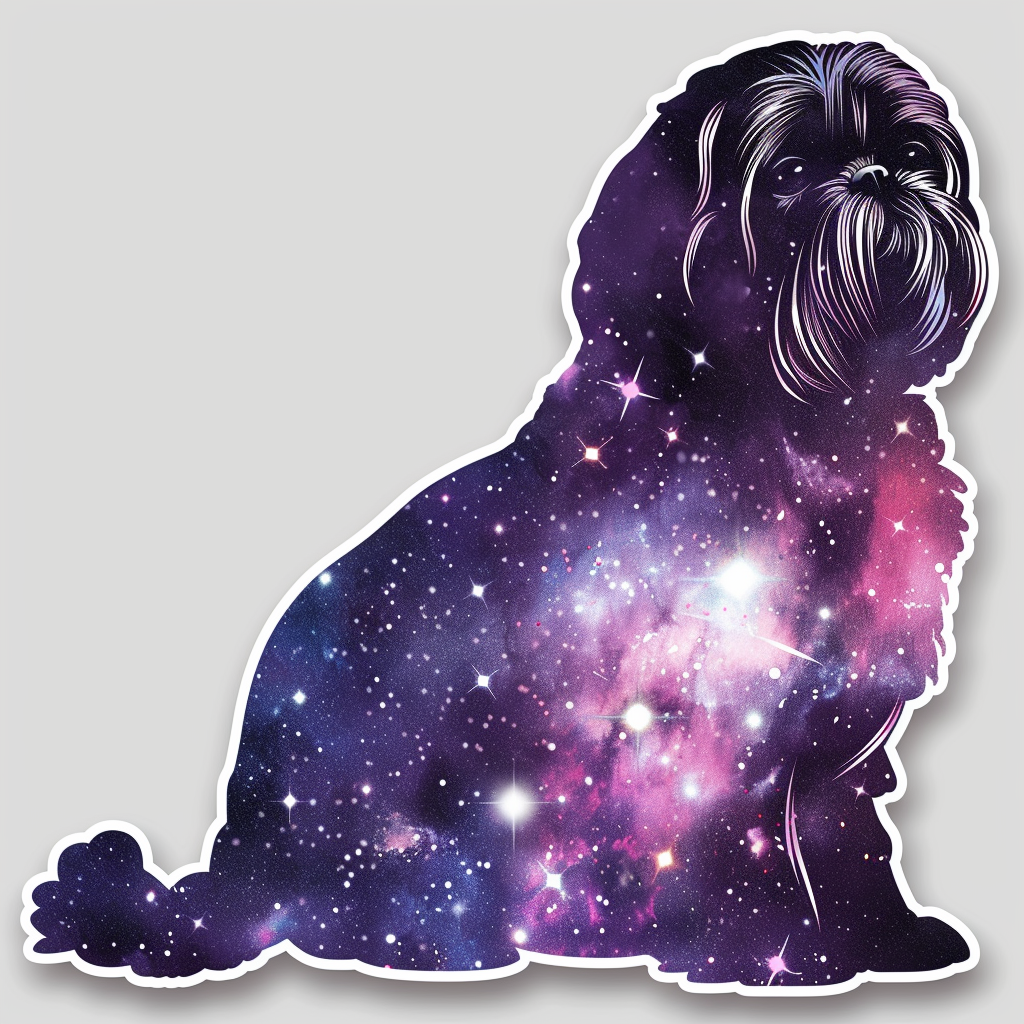 Adorable Shih Tzu Dog Expressive surreal Vinyl Decal Sticker for Car, Laptop, Tumbler and more # F018249