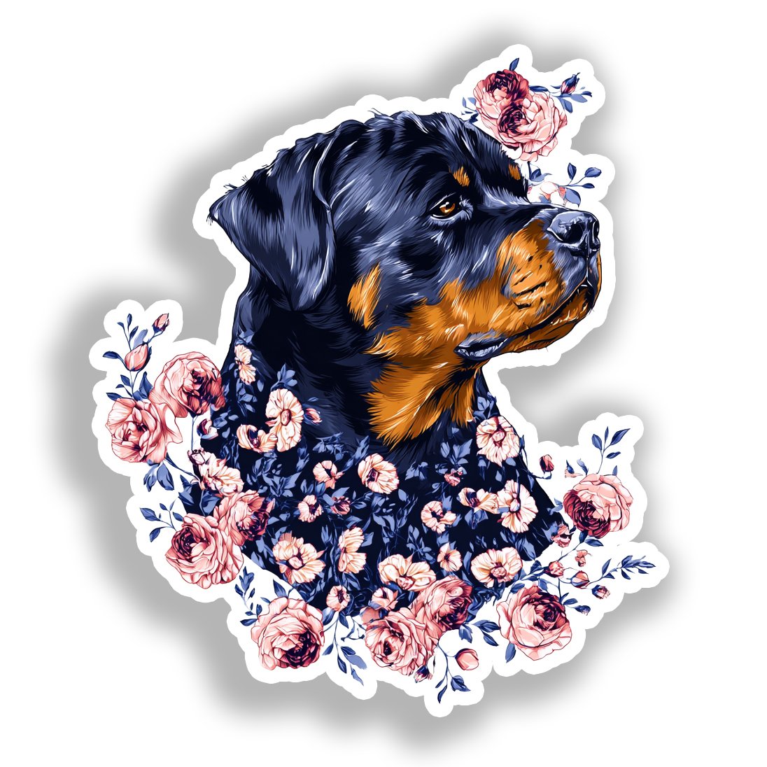 Rottweiler Dog Vinyl Decal Sticker for Car, Laptop, Tumbler and more # A018090-4" x 4"