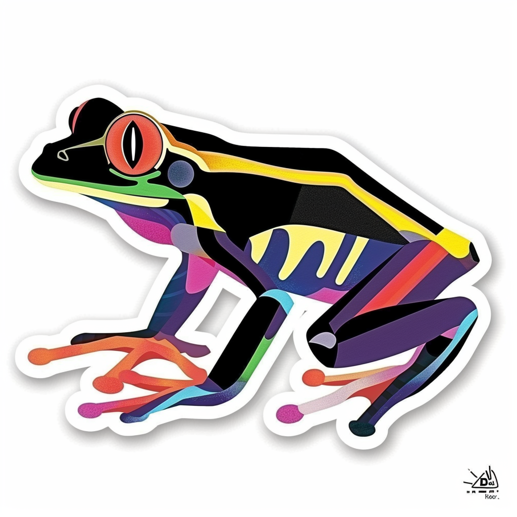 Sticker of a Frog majestic Expressive surreal Vinyl Decal Sticker for Car, Laptop, Tumbler and more # F015846