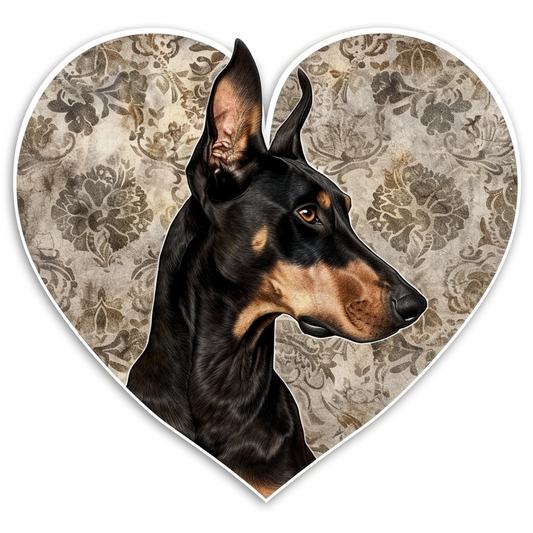 Doberman Pinscher Dog majestic Expressive surreal Vinyl Decal Sticker for Car, Laptop, Tumbler and more # F019568-4" x 4"