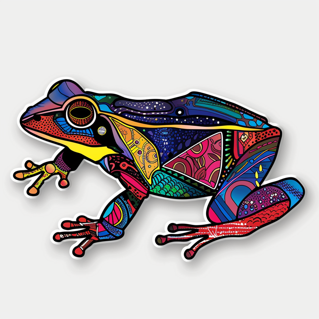 Sticker of a Frog majestic Expressive surreal Vinyl Decal Sticker for Car, Laptop, Tumbler and more # F016772