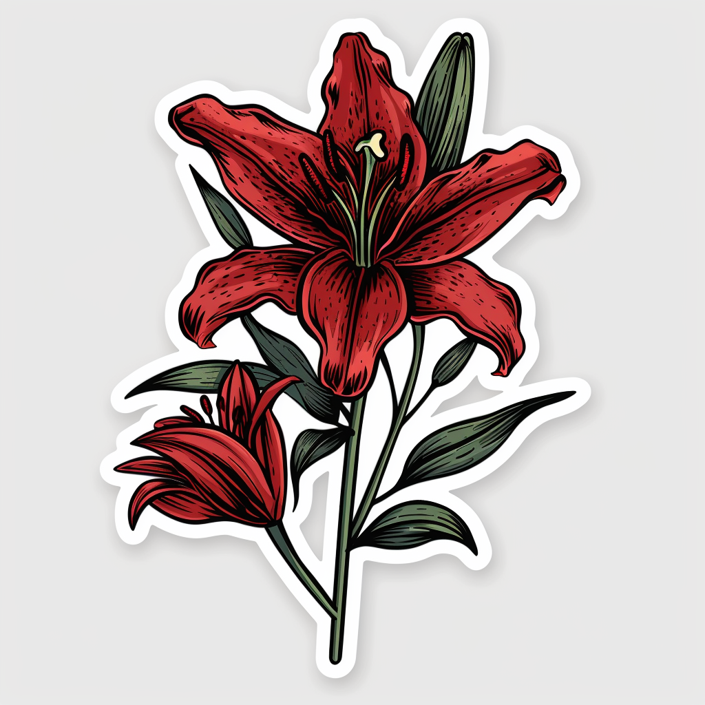 Lily flower majestic Expressive surreal Vinyl Decal Sticker for Car, Laptop, Tumbler and more # F023267