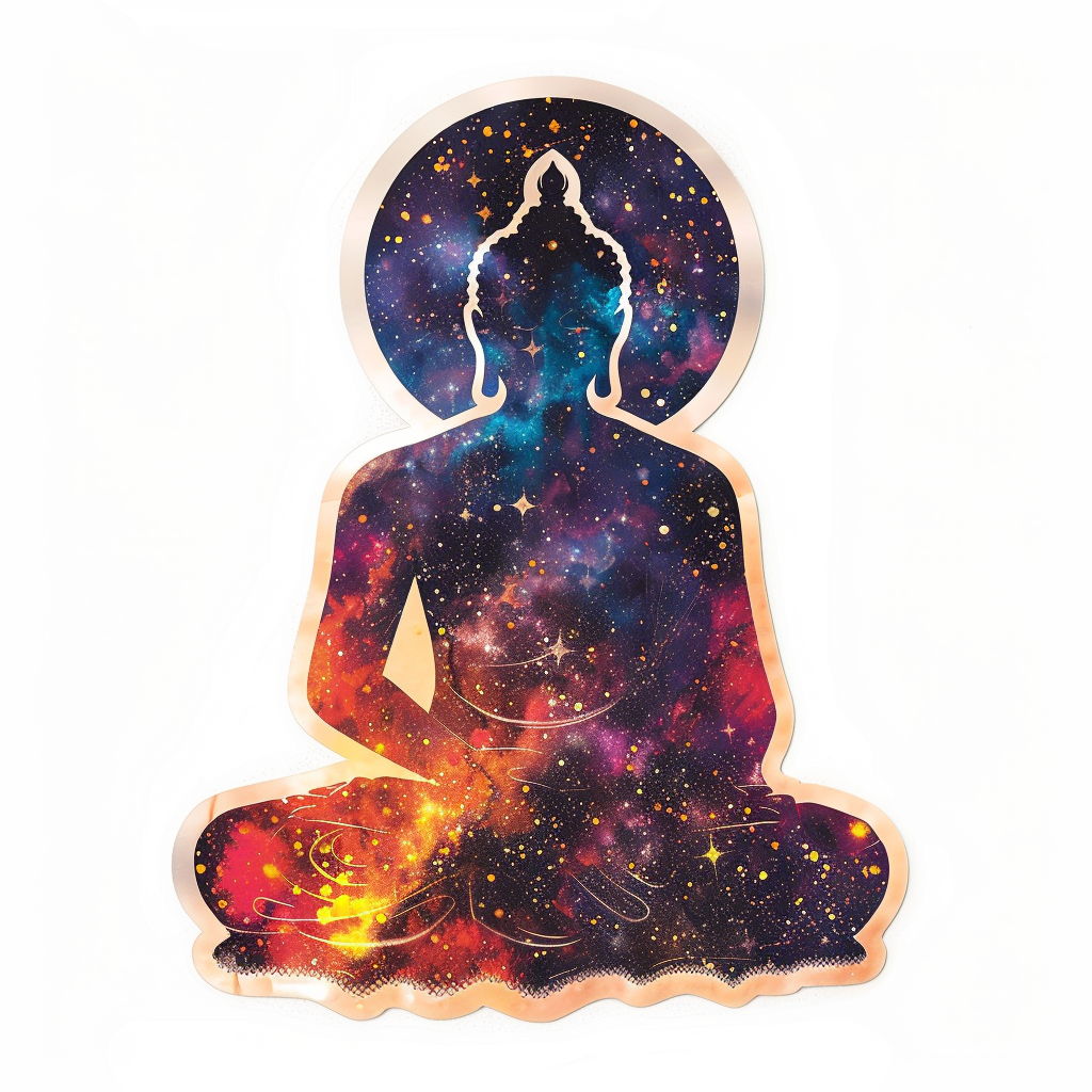 Sticker of a Buddha galaxy majestic Expressive surreal Vinyl Decal Sticker for Car, Laptop, Tumbler and more # F017223