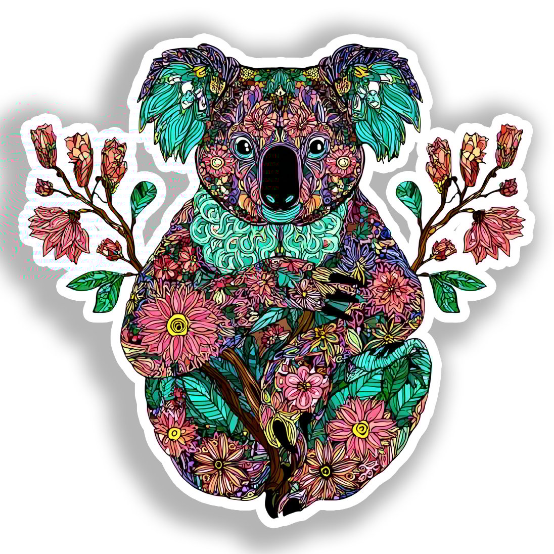 Koala Vinyl Decal Sticker for Car, Laptop, Tumbler and more # A018485-4" x 4"