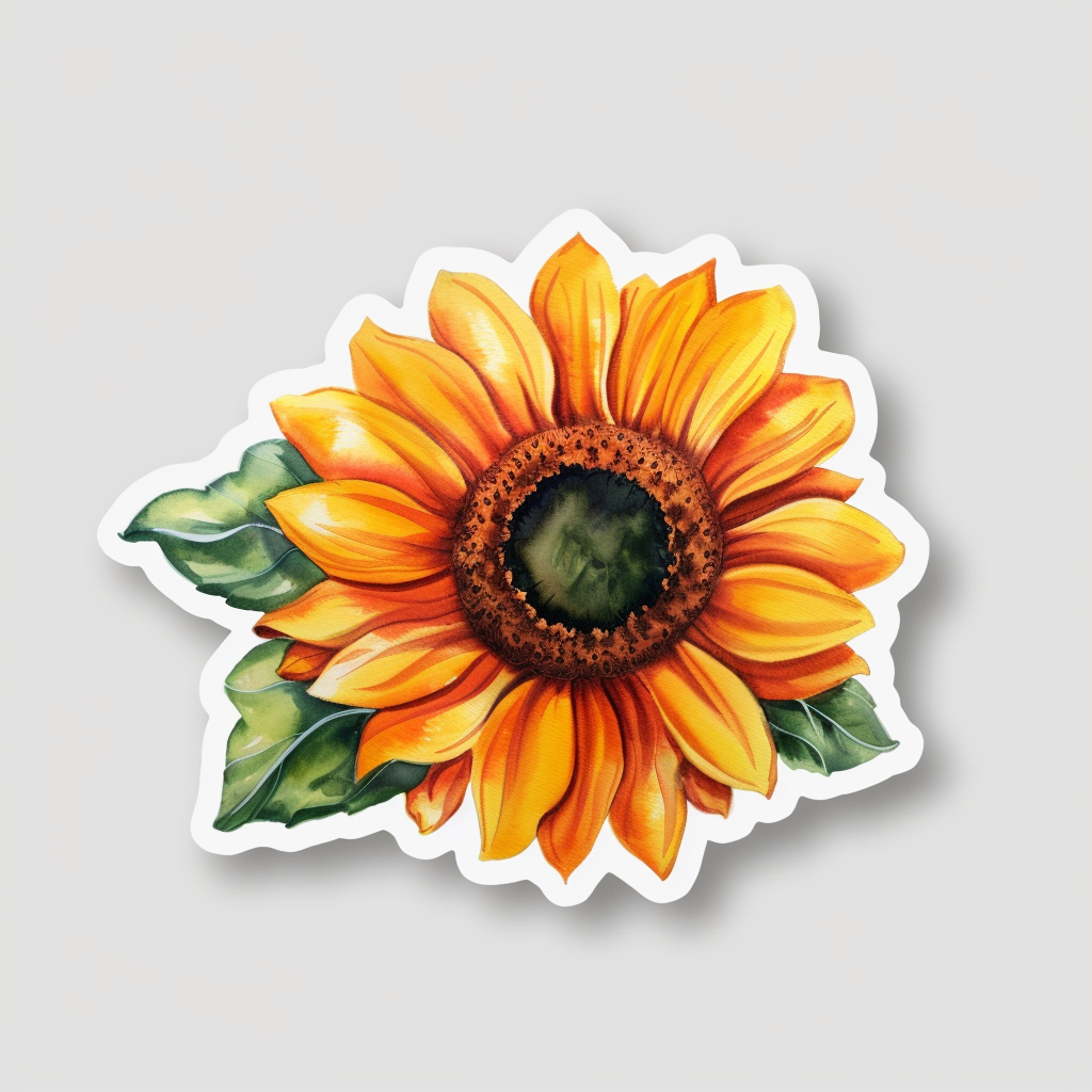 Sunflower flower majestic Expressive surreal Vinyl Decal Sticker for Car, Laptop, Tumbler and more # F023116
