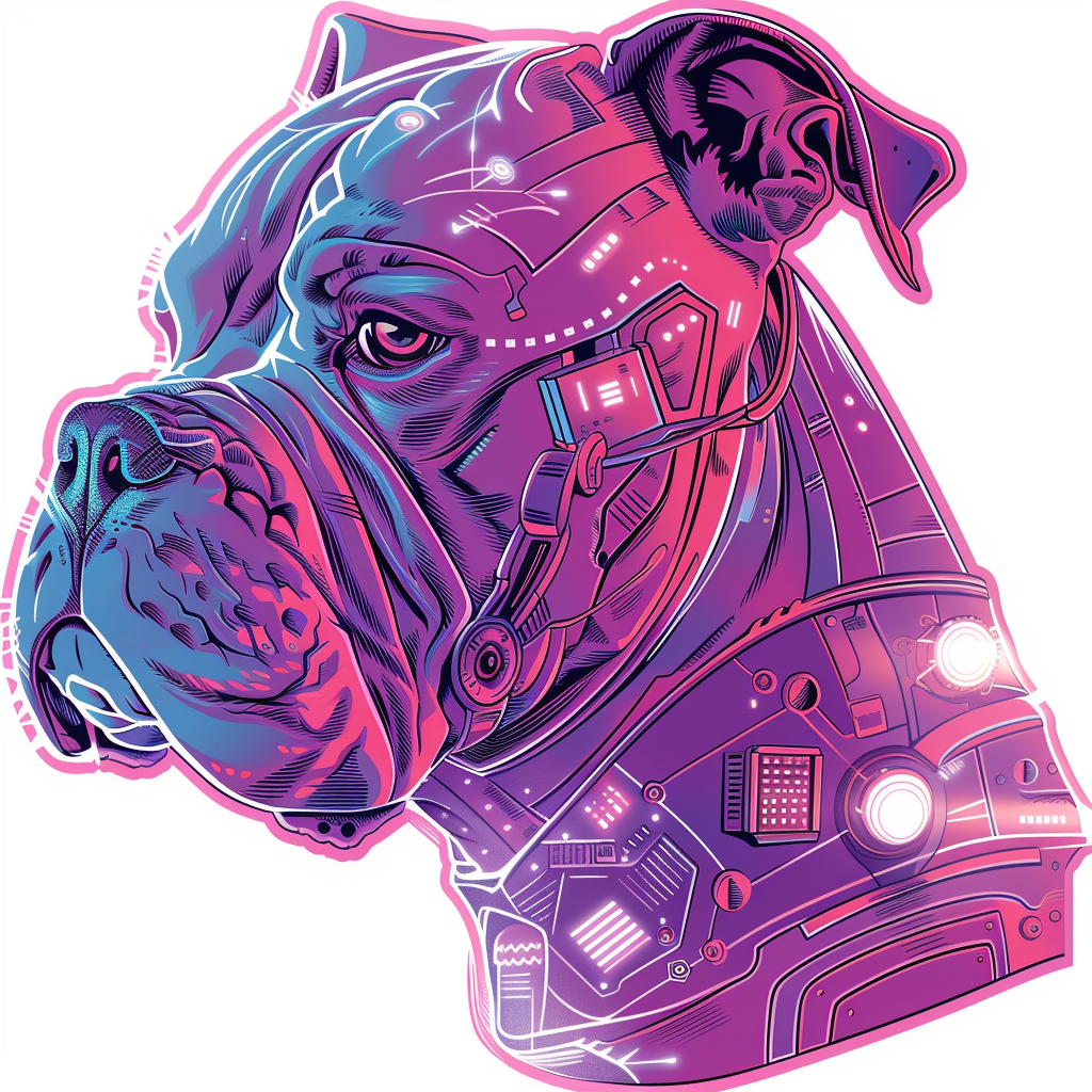 Bulldog Dog majestic Expressive surreal Vinyl Decal Sticker for Car, Laptop, Tumbler and more # F017607