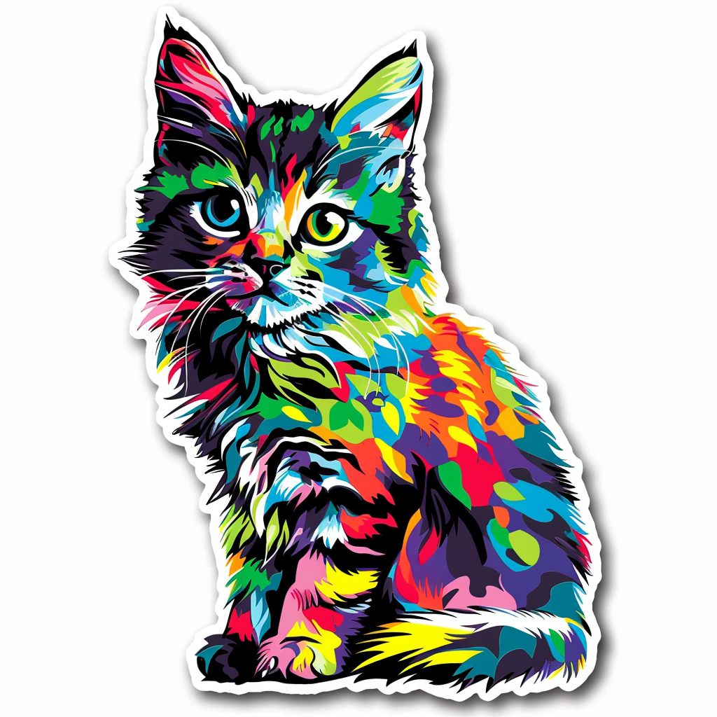 American Shorthair Cat majestic Expressive surreal Vinyl Decal Sticker for Car, Laptop, Tumbler and more # F018805