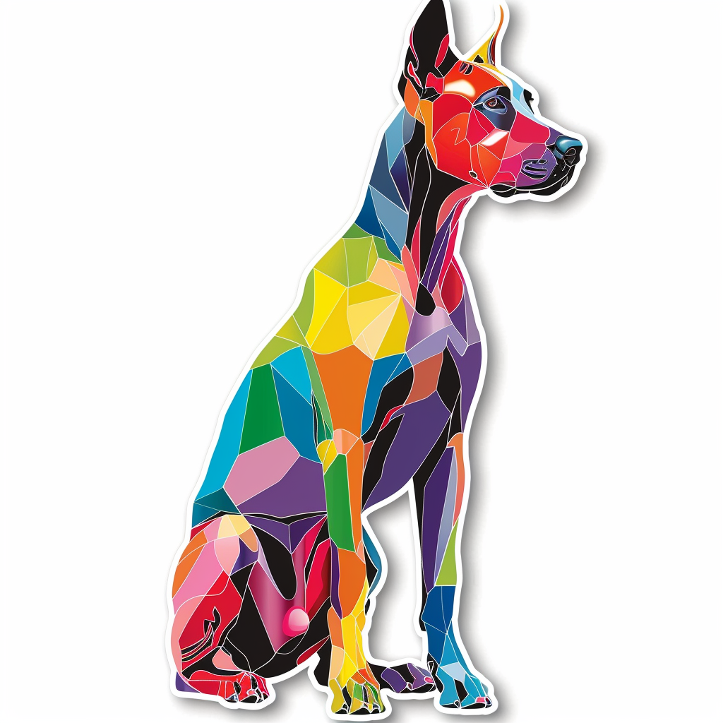 Adorable Great Dane Dog Expressive surreal Vinyl Decal Sticker for Car, Laptop, Tumbler and more # F017768