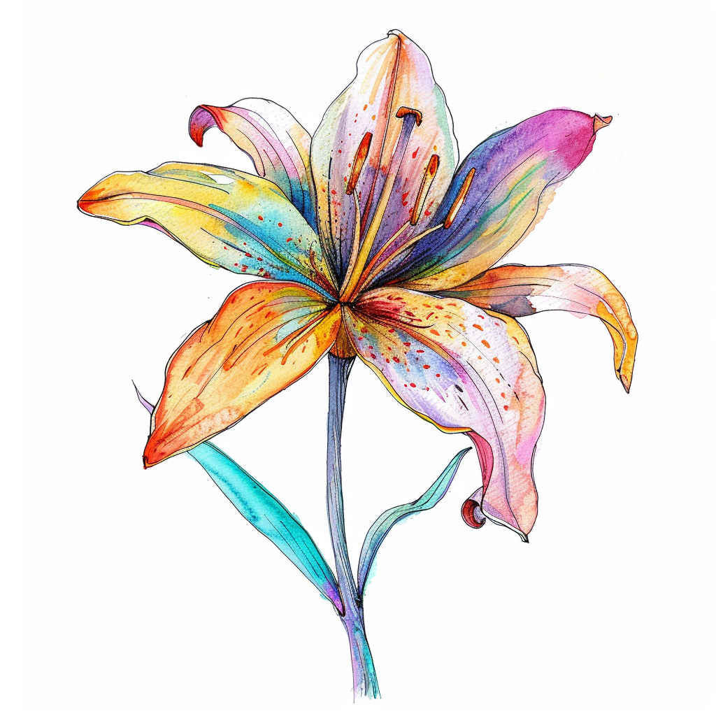 Lily flower majestic Expressive surreal Vinyl Decal Sticker for Car, Laptop, Tumbler and more # F023197