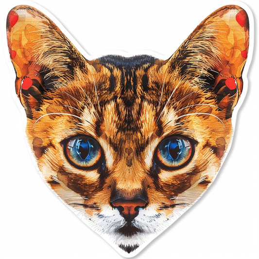 Abyssinian Cat astronaut majestic Expressive surreal Vinyl Decal Sticker for Car, Laptop, Tumbler and more # F021634-4" x 4"