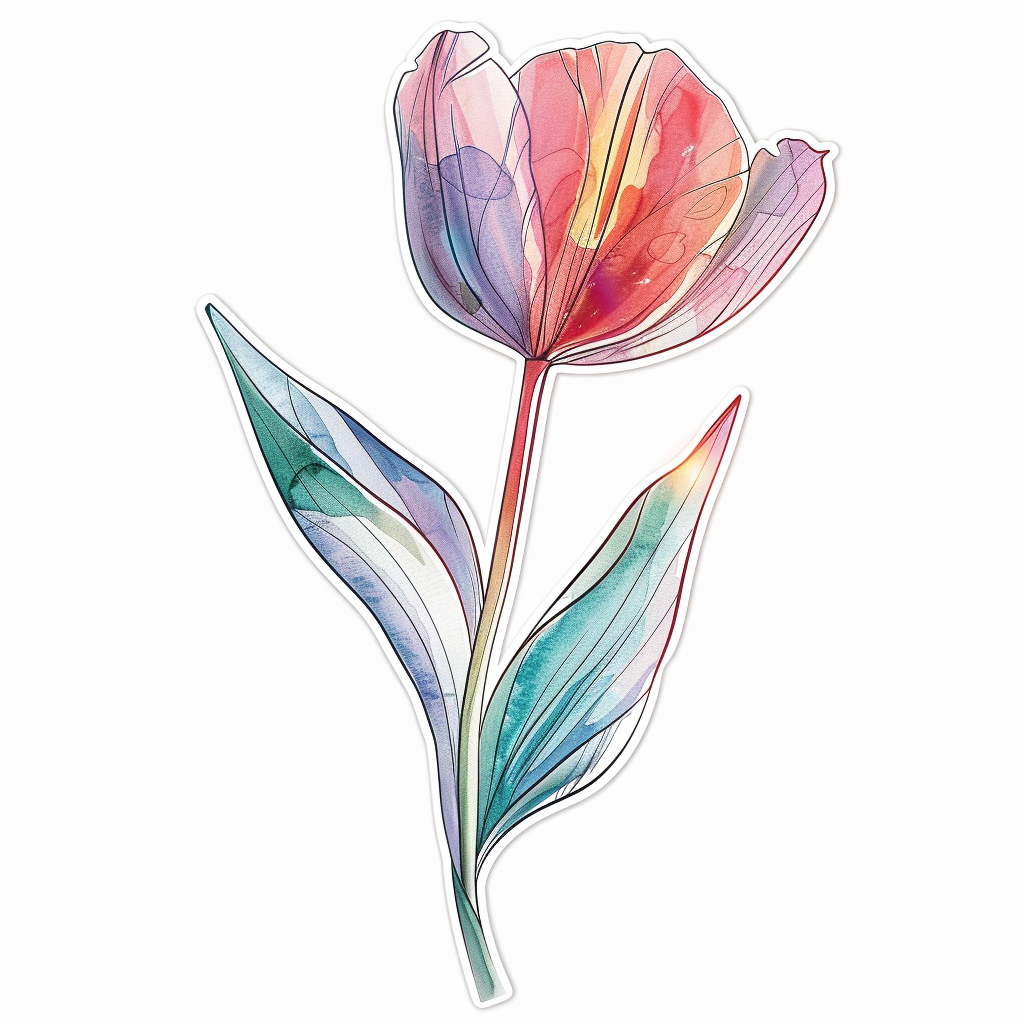 Sticker of a Tulip flower Vinyl Decal Sticker for Car, Laptop, Tumbler and more # F023459