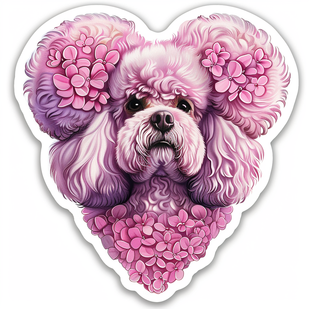 Poodle Dog heartcore Vinyl Decal Sticker for Car, Laptop, Tumbler and more # F012339