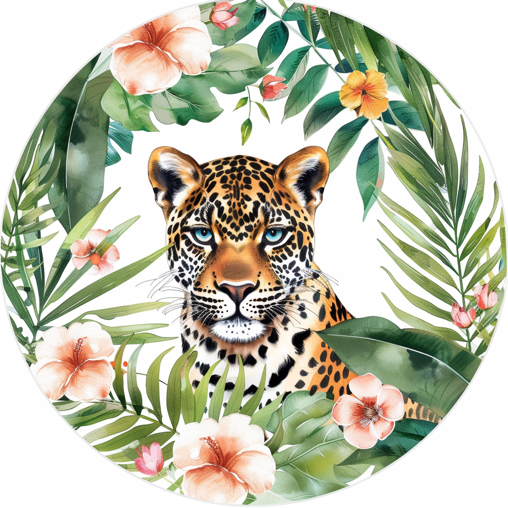 Leopard majestic Expressive surreal Vinyl Decal Sticker for Car, Laptop, Tumbler and more # F022581
