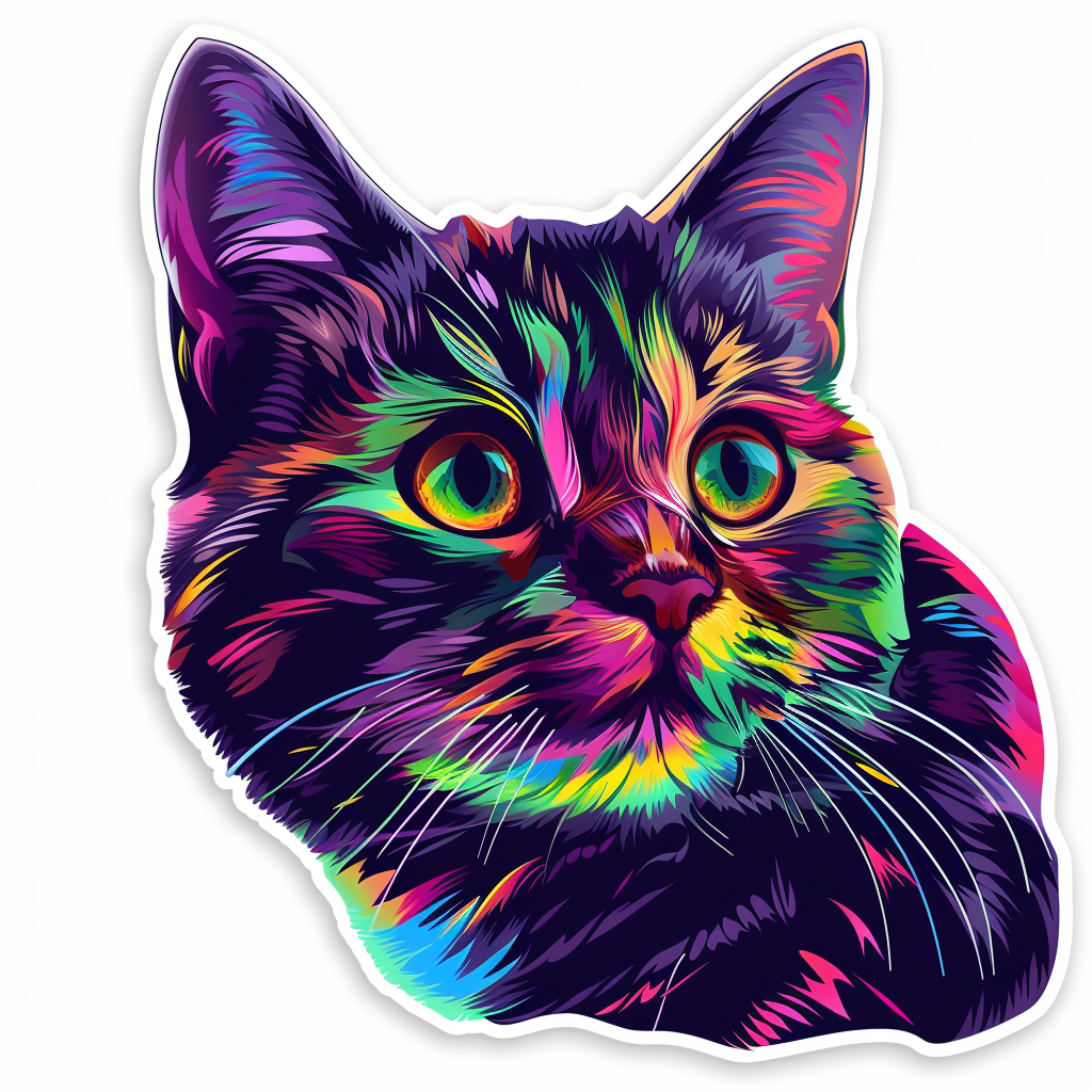 American Shorthair Cat majestic Expressive surreal Vinyl Decal Sticker for Car, Laptop, Tumbler and more # F018803