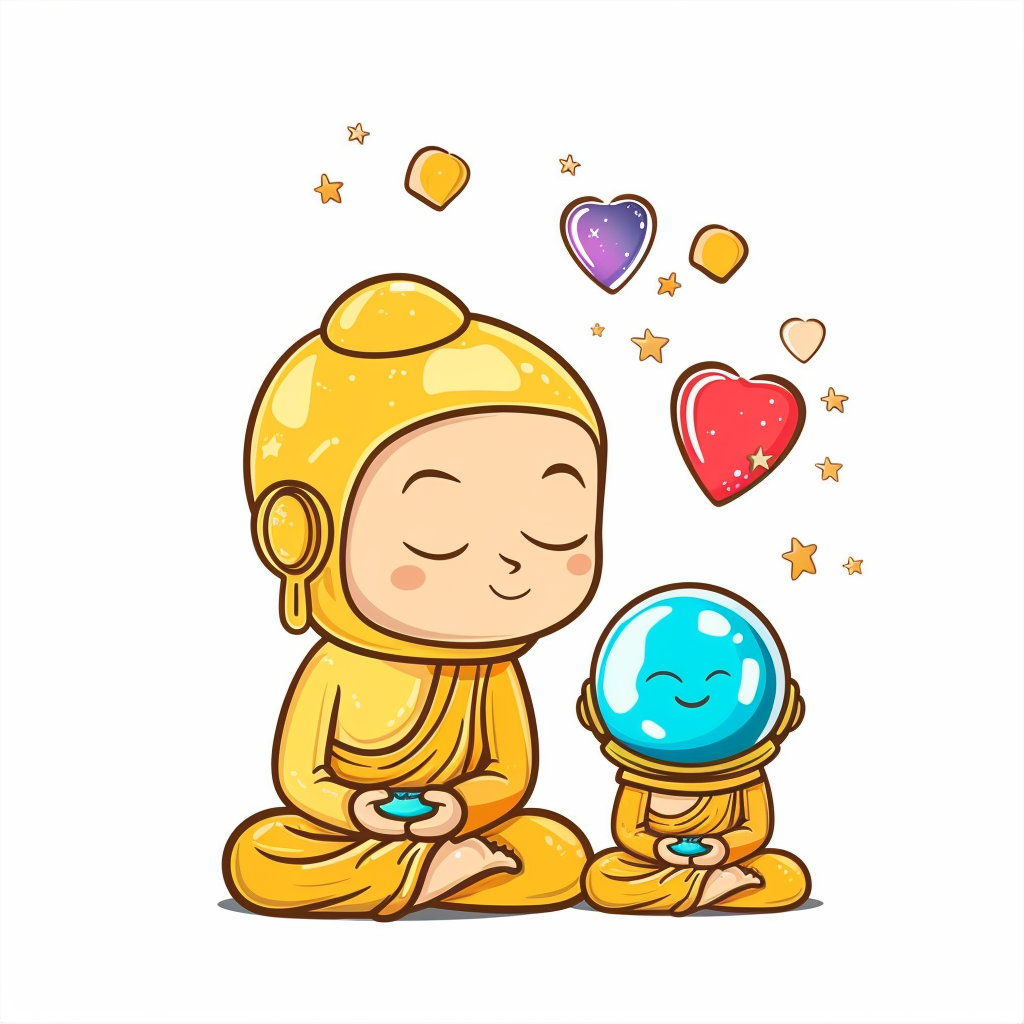 Sticker of a Cute and Adorable Buddha full body space suit Expressive surreal Vinyl Decal Sticker for Car, Laptop, Tumbler and more # F017202