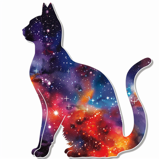 Abyssinian Cat astronaut majestic Expressive surreal Vinyl Decal Sticker for Car, Laptop, Tumbler and more # F021656-4" x 4"