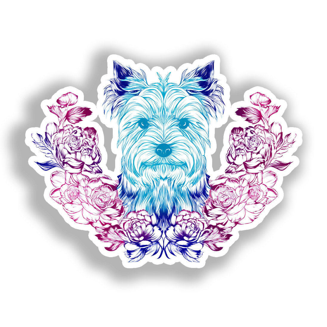 Yorkshire Terrier Dog Vinyl Decal Sticker for Car, Laptop, Tumbler and more # A017097-4" x 4"