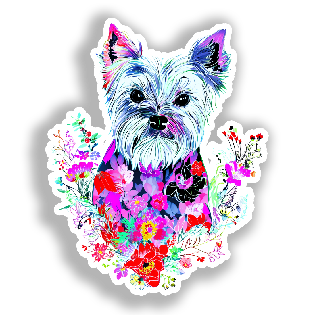 Yorkshire Terrier Dog Vinyl Decal Sticker for Car, Laptop, Tumbler and more # A017095-4" x 4"