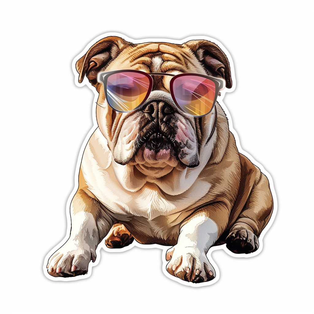 Bulldog Dog majestic Expressive surreal Vinyl Decal Sticker for Car, Laptop, Tumbler and more # F017418
