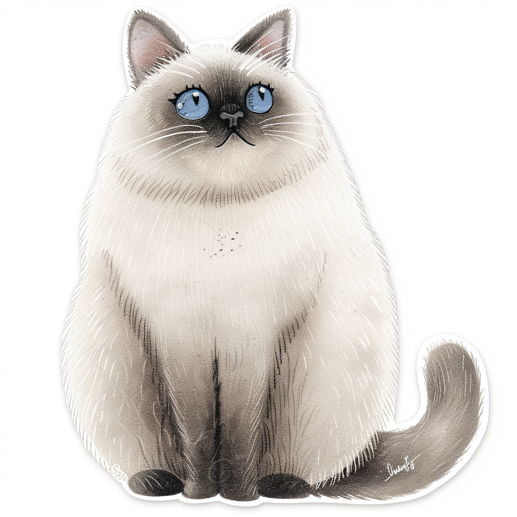 Ragdoll Cat Vinyl Decal Sticker for Car, Laptop, Tumbler and more # F010172