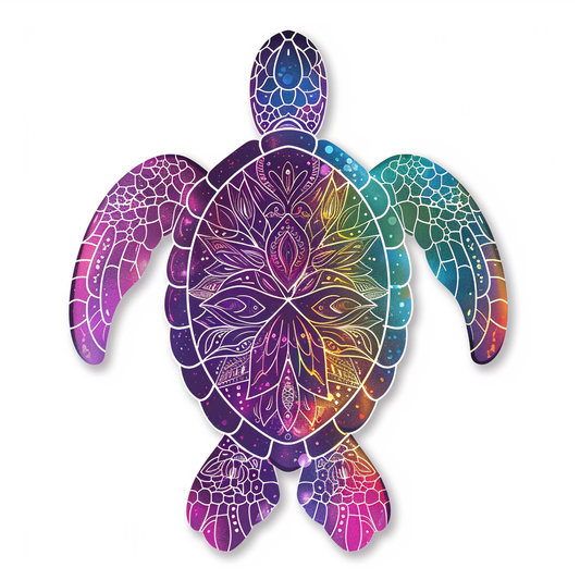 turtle majestic Expressive surreal Vinyl Decal Sticker for Car, Laptop, Tumbler and more # F022150-4" x 4"