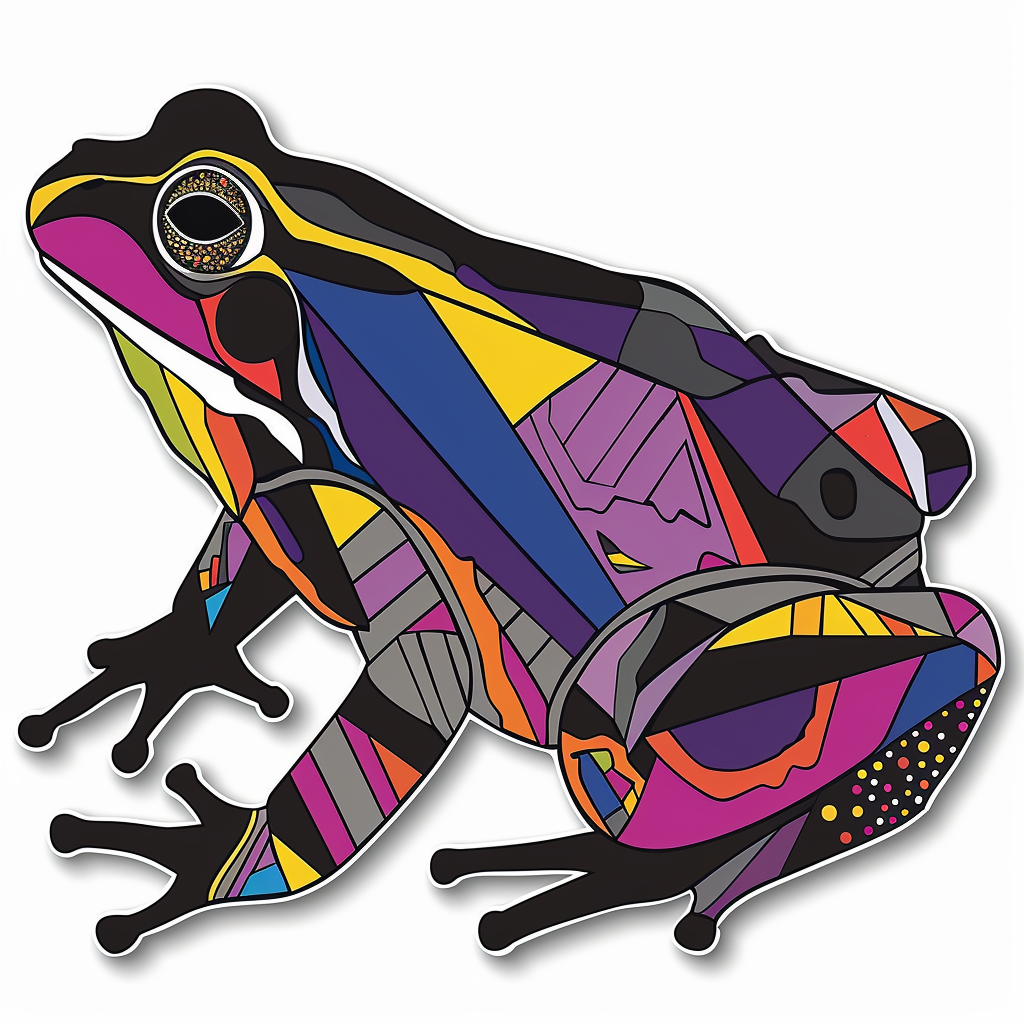 Sticker of a Frog majestic Expressive surreal Vinyl Decal Sticker for Car, Laptop, Tumbler and more # F016754